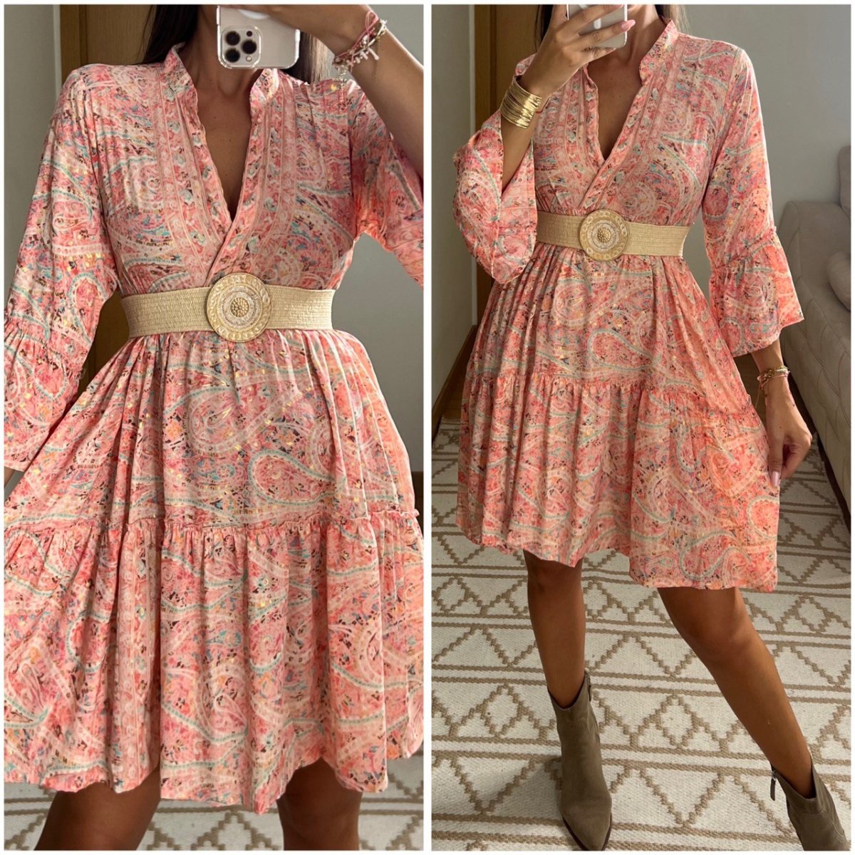 Boho Silk Mini Dress - Bohèmea Butik