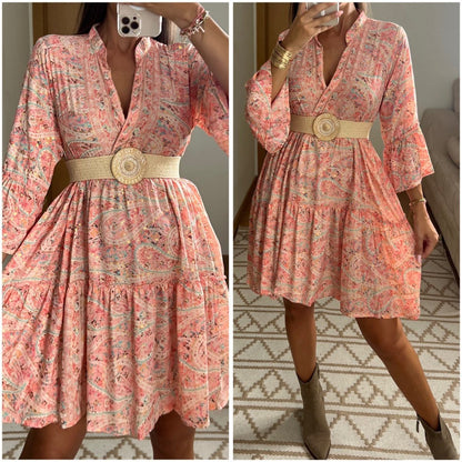Boho Silk Mini Dress - Bohèmea Butik
