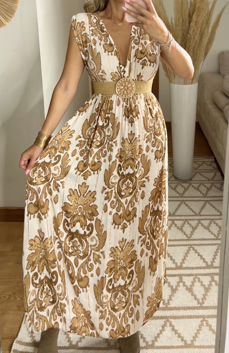 Boho Silk and Viscose Dress – Natural Elegance Style - Bohèmea Butik