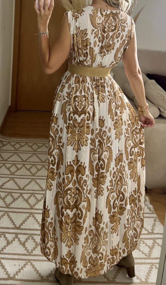 Boho Silk and Viscose Dress – Natural Elegance Style - Bohèmea Butik