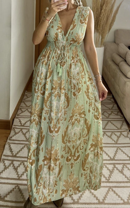 Boho Silk and Viscose Dress – Natural Elegance Style - Bohèmea Butik
