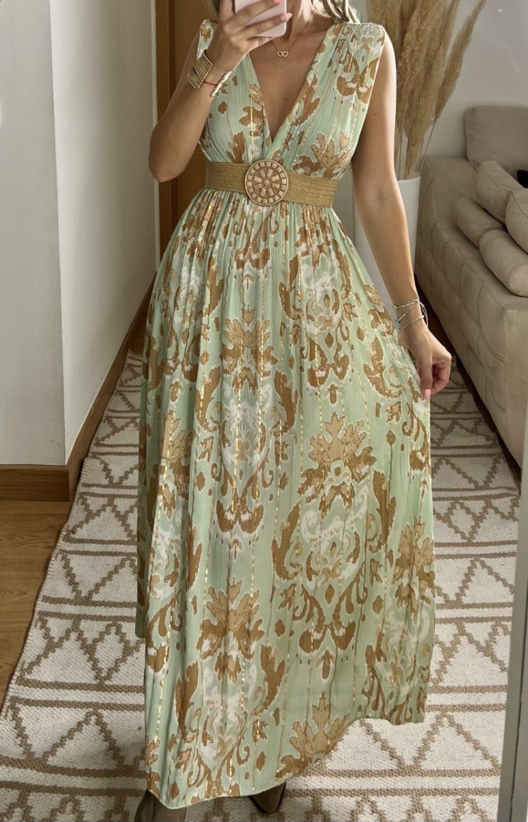 Boho Silk and Viscose Dress – Natural Elegance Style - Bohèmea Butik