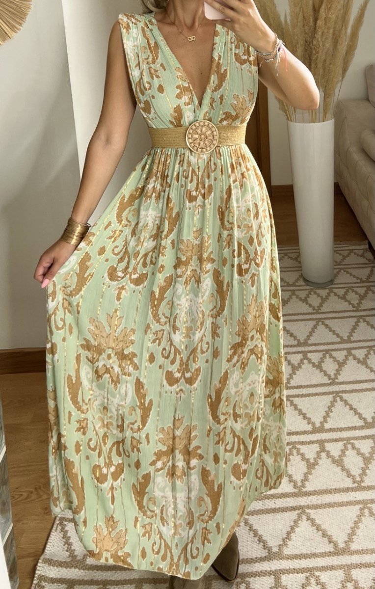 Boho Silk and Viscose Dress – Natural Elegance Style - Bohèmea Butik