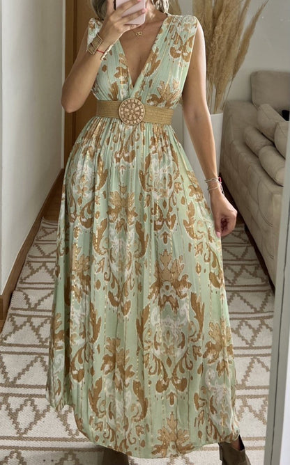 Boho Silk and Viscose Dress – Natural Elegance Style - Bohèmea Butik