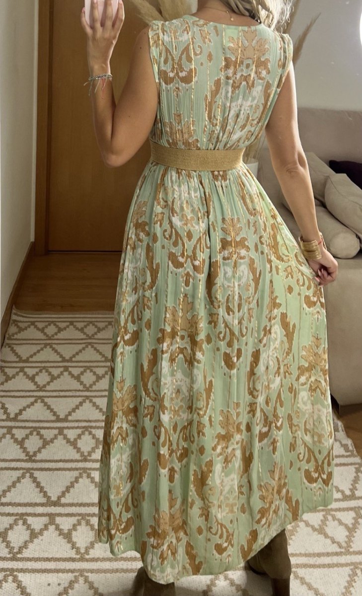 Boho Silk and Viscose Dress – Natural Elegance Style - Bohèmea Butik