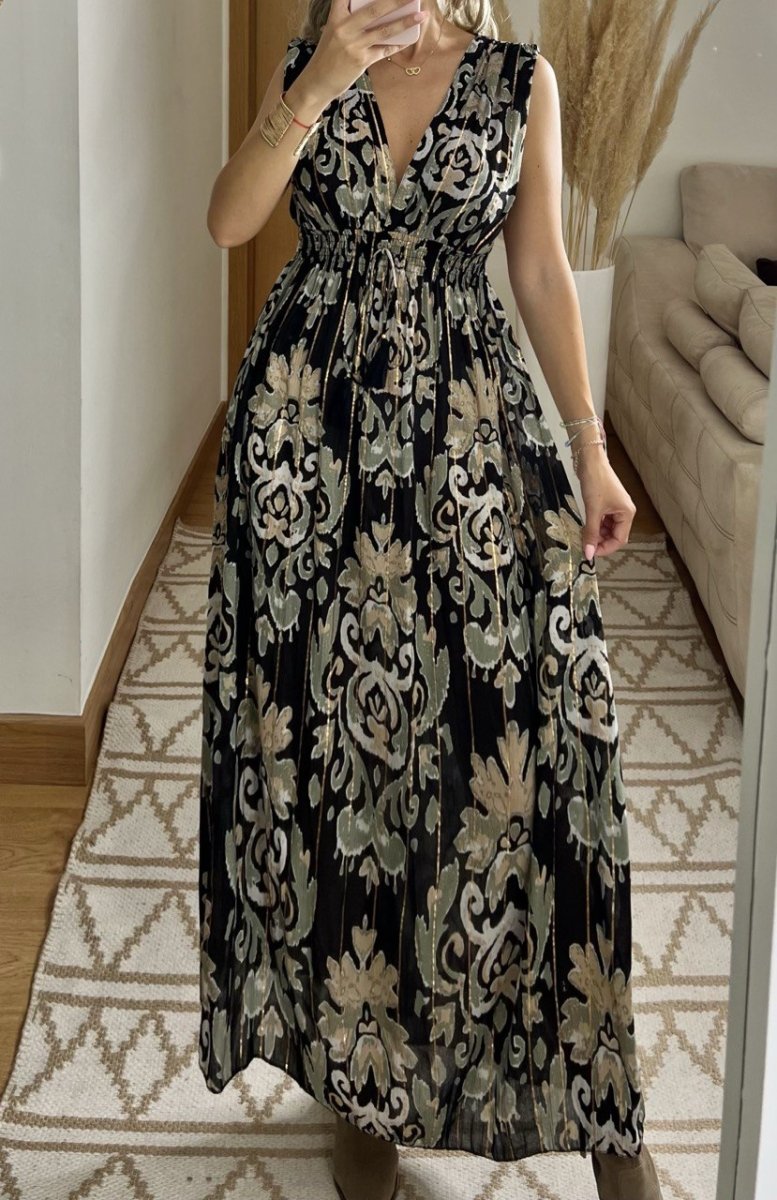 Boho Silk and Viscose Dress – Natural Elegance Style - Bohèmea Butik
