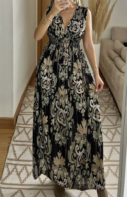 Boho Silk and Viscose Dress – Natural Elegance Style - Bohèmea Butik