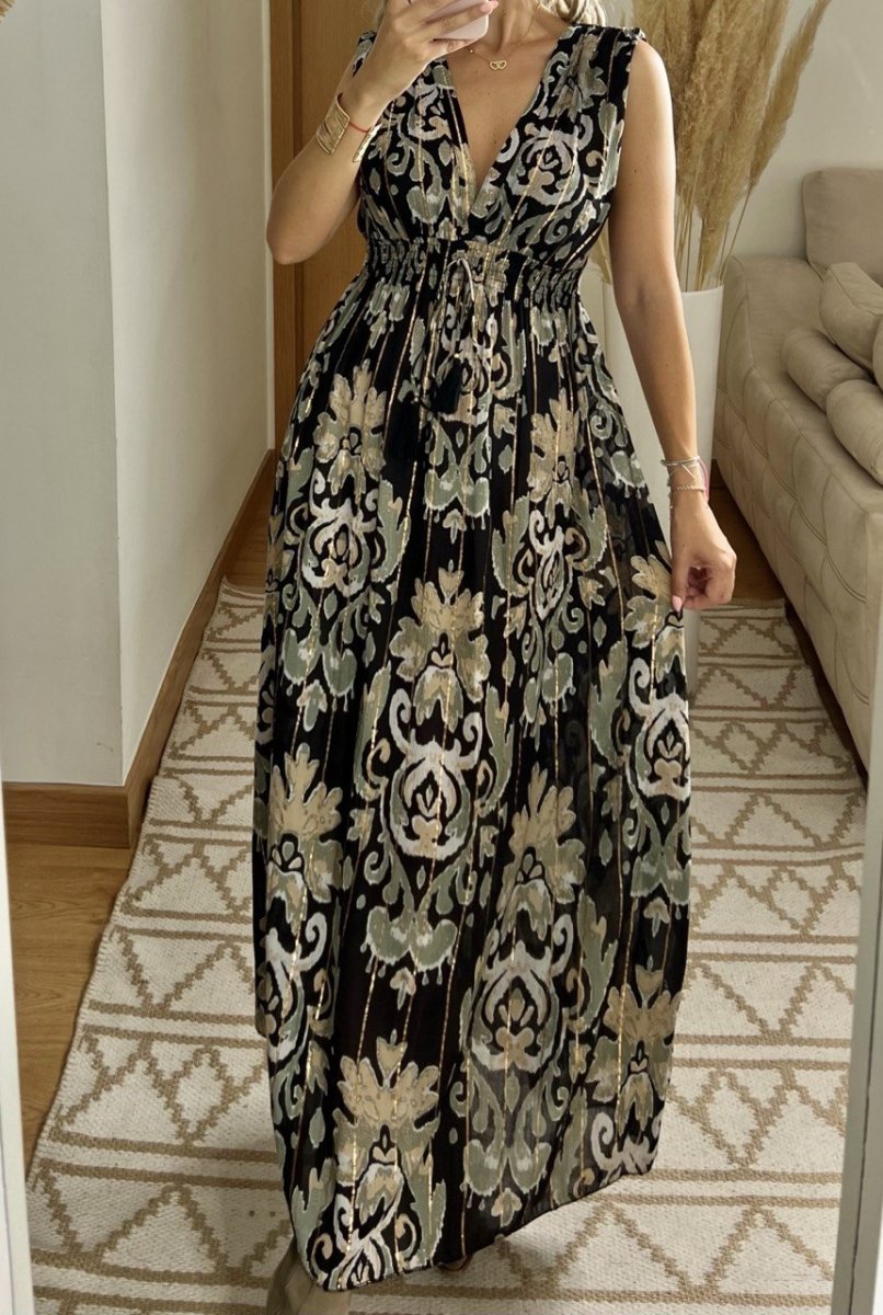 Boho Silk and Viscose Dress – Natural Elegance Style - Bohèmea Butik