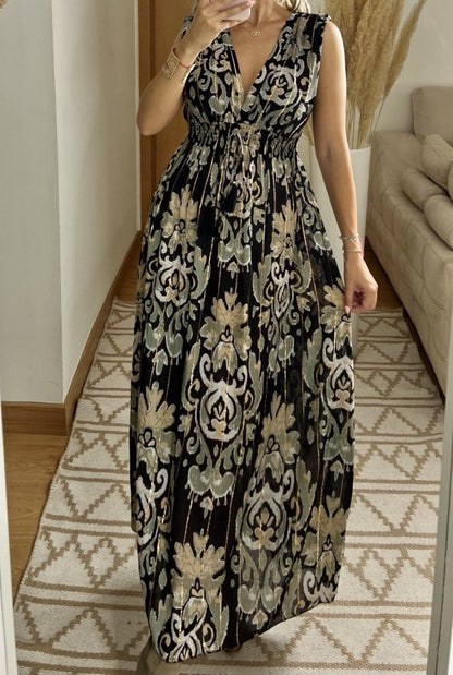 Boho Silk and Viscose Dress – Natural Elegance Style - Bohèmea Butik