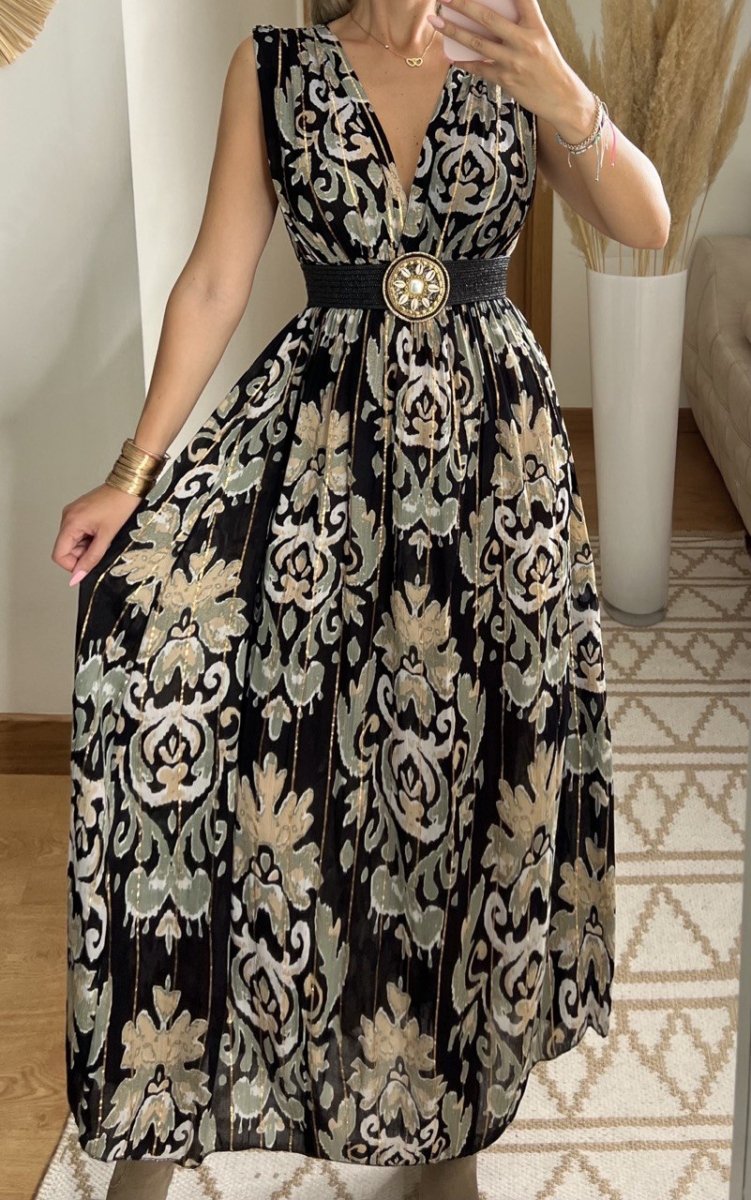 Boho Silk and Viscose Dress – Natural Elegance Style - Bohèmea Butik