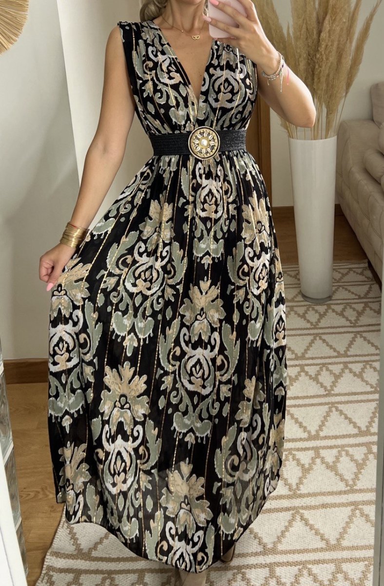 Boho Silk and Viscose Dress – Natural Elegance Style - Bohèmea Butik