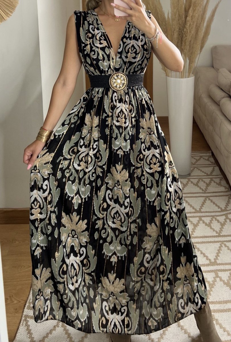 Boho Silk and Viscose Dress – Natural Elegance Style - Bohèmea Butik