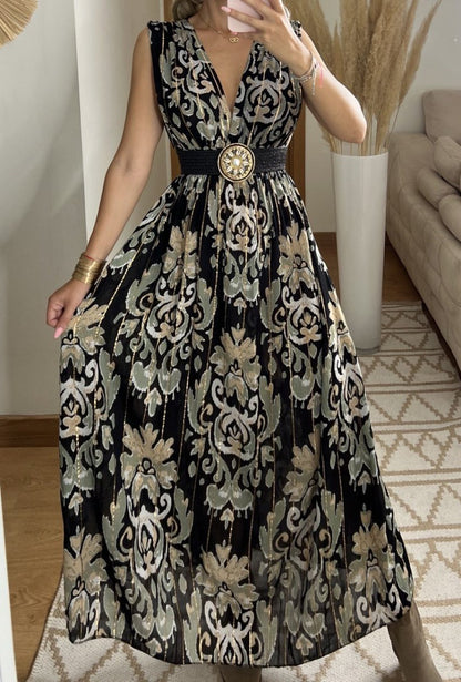 Boho Silk and Viscose Dress – Natural Elegance Style - Bohèmea Butik