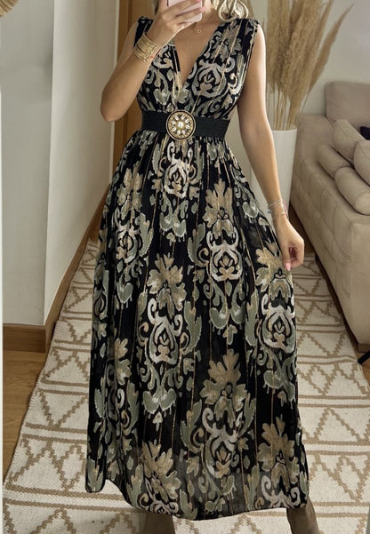 Boho Silk and Viscose Dress – Natural Elegance Style - Bohèmea Butik