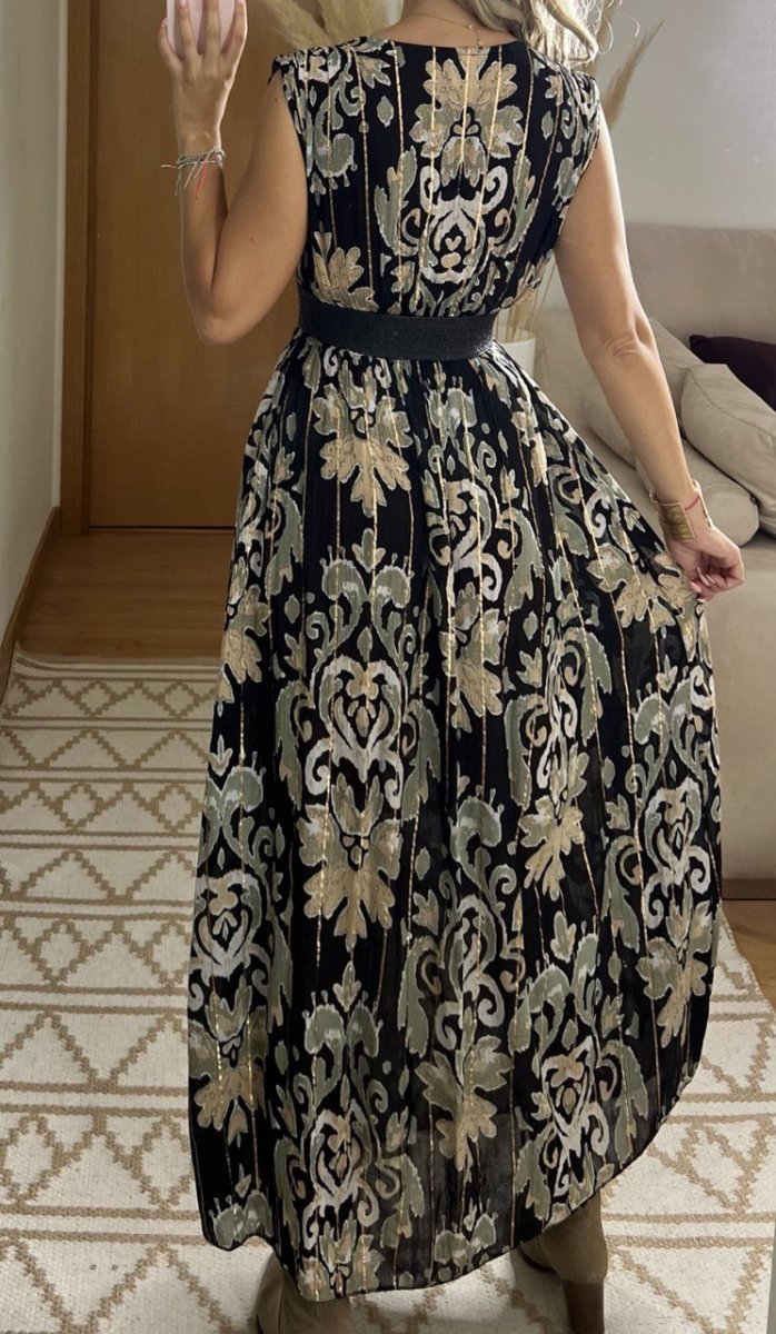 Boho Silk and Viscose Dress – Natural Elegance Style - Bohèmea Butik