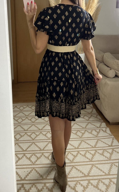 Boho Chic Mini Dress – Hand - Embroidered Elegance - Bohèmea Butik