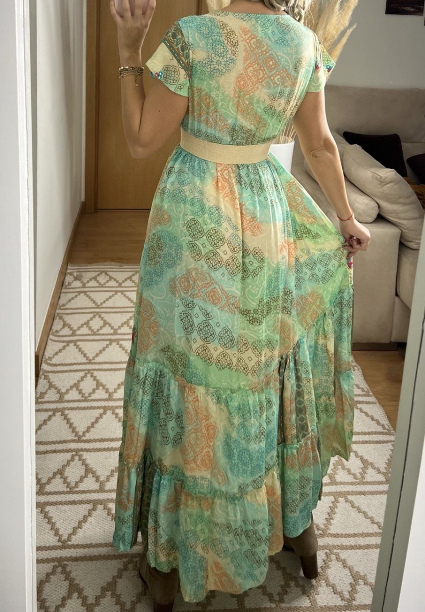 Boho Maxi Dress in 100% Natural Silk – Effortless Elegance - Bohèmea Butik