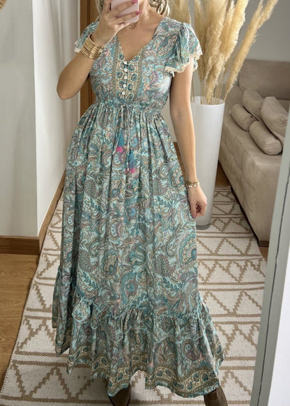 Flower Silk Dress - Bohèmea Butik