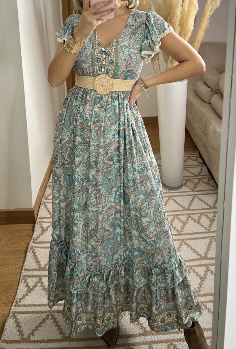 Flower Silk Dress - Bohèmea Butik
