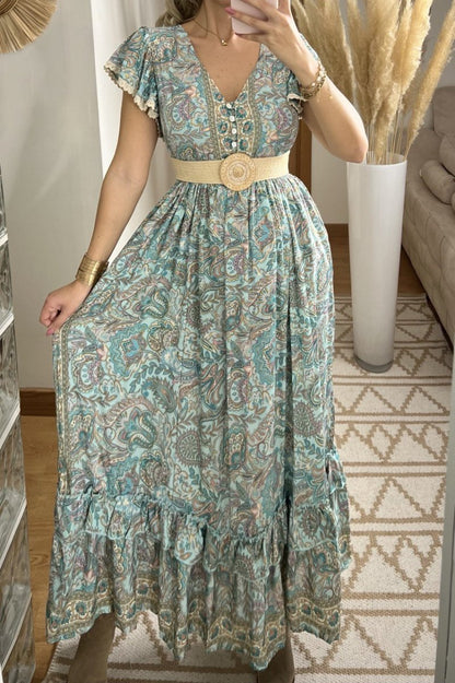 Flower Silk Dress - Bohèmea Butik