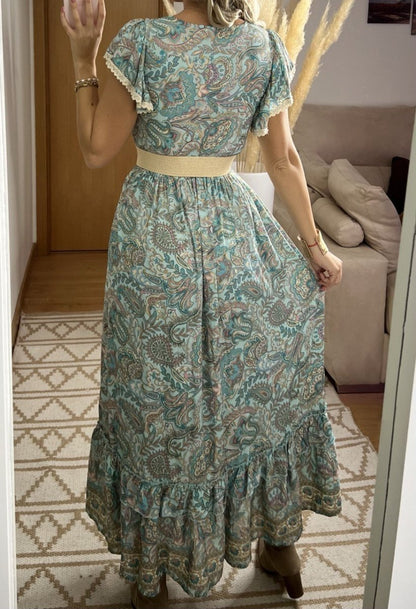 Flower Silk Dress - Bohèmea Butik