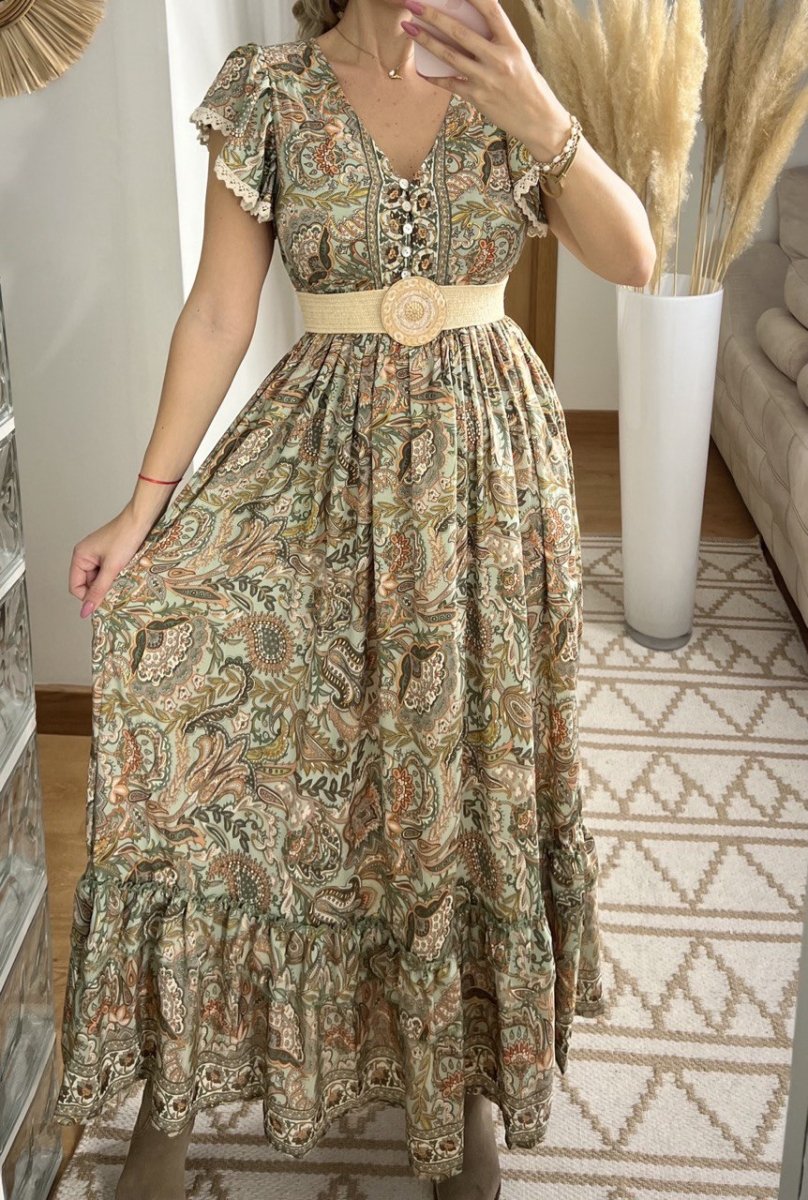 Flower Silk Dress - Bohèmea Butik