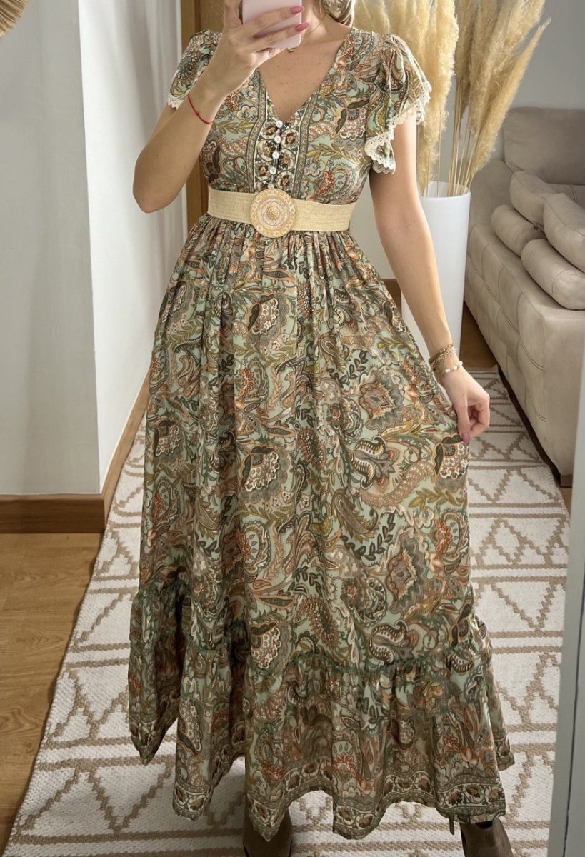Flower Silk Dress - Bohèmea Butik
