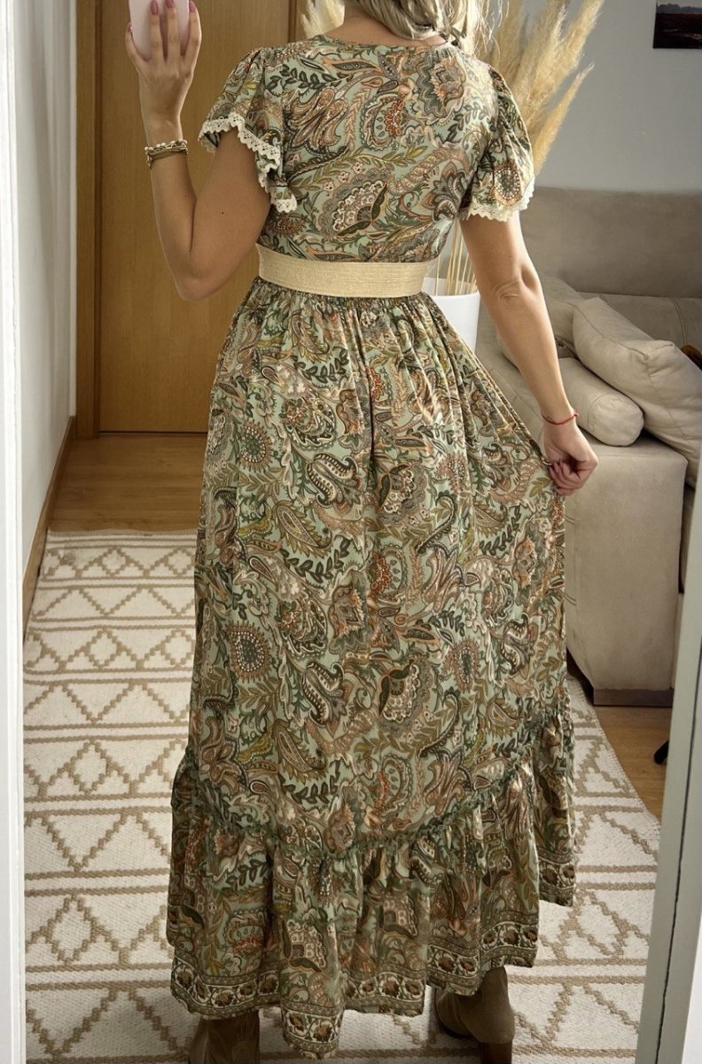 Flower Silk Dress - Bohèmea Butik