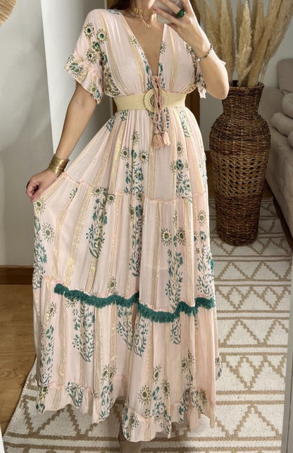 Hand - Embroidered Bohemian Dress - Bohèmea Butik
