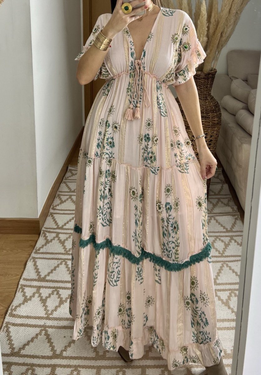 Hand - Embroidered Bohemian Dress - Bohèmea Butik