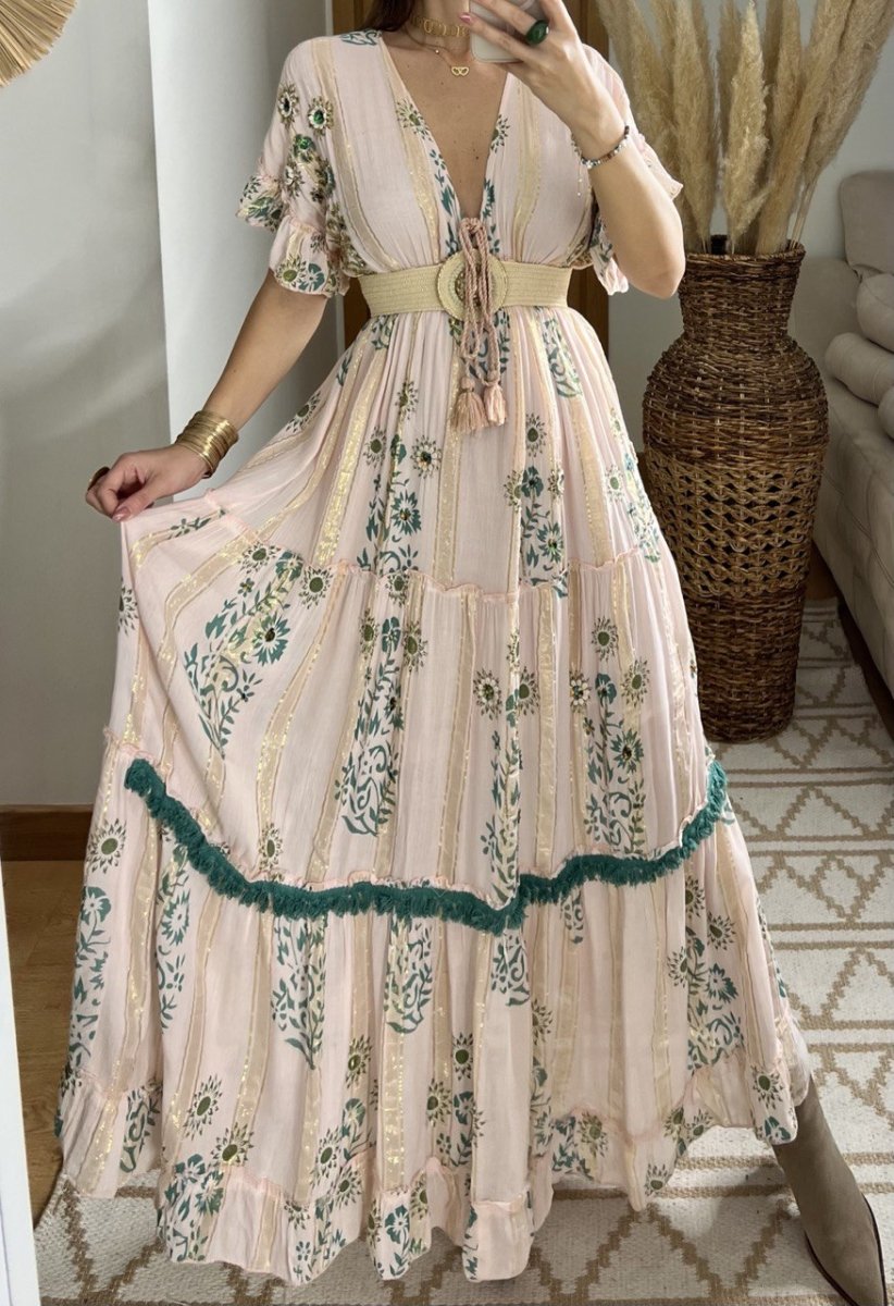 Hand - Embroidered Bohemian Dress - Bohèmea Butik