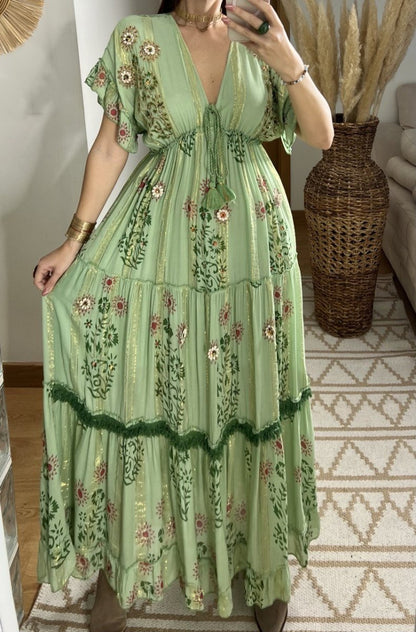 Hand - Embroidered Bohemian Dress - Bohèmea Butik