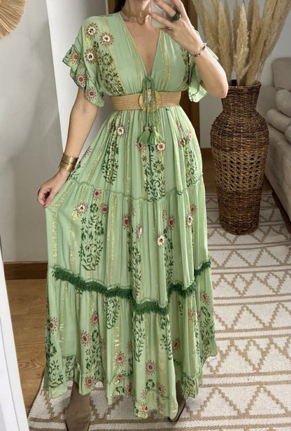 Hand - Embroidered Bohemian Dress - Bohèmea Butik