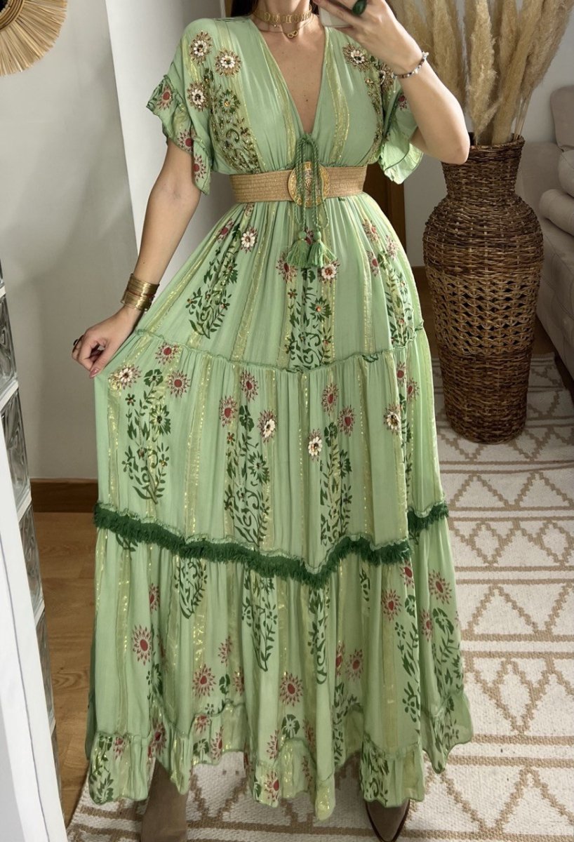Hand - Embroidered Bohemian Dress - Bohèmea Butik