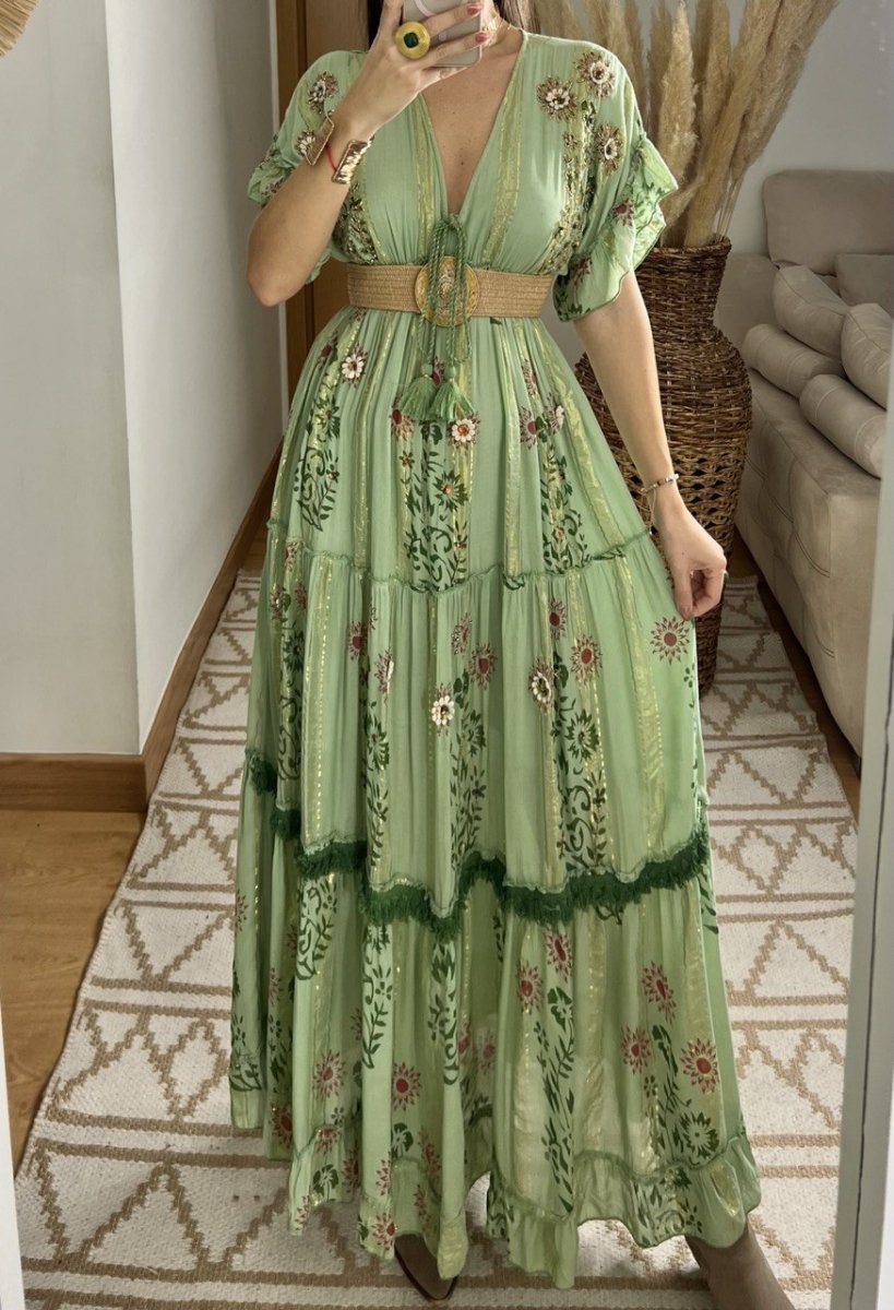 Hand - Embroidered Bohemian Dress - Bohèmea Butik