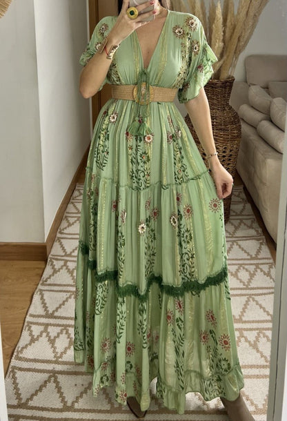 Hand - Embroidered Bohemian Dress - Bohèmea Butik