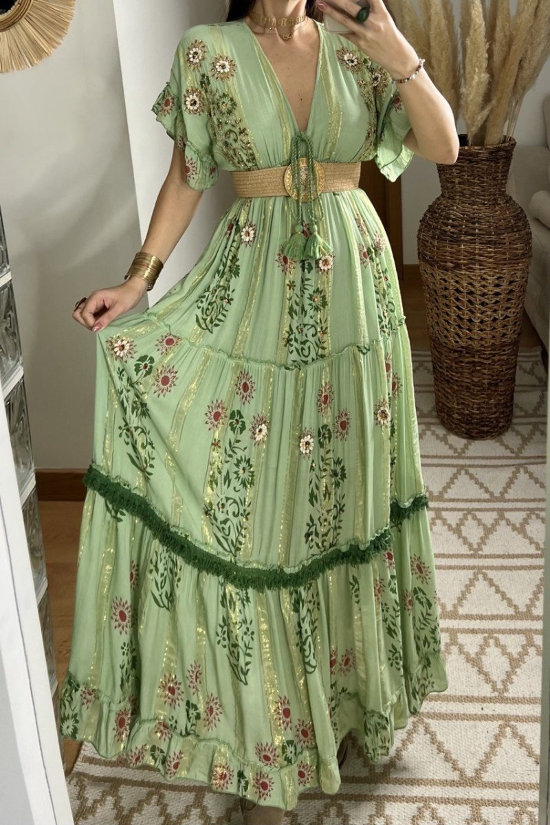 Hand - Embroidered Bohemian Dress - Bohèmea Butik