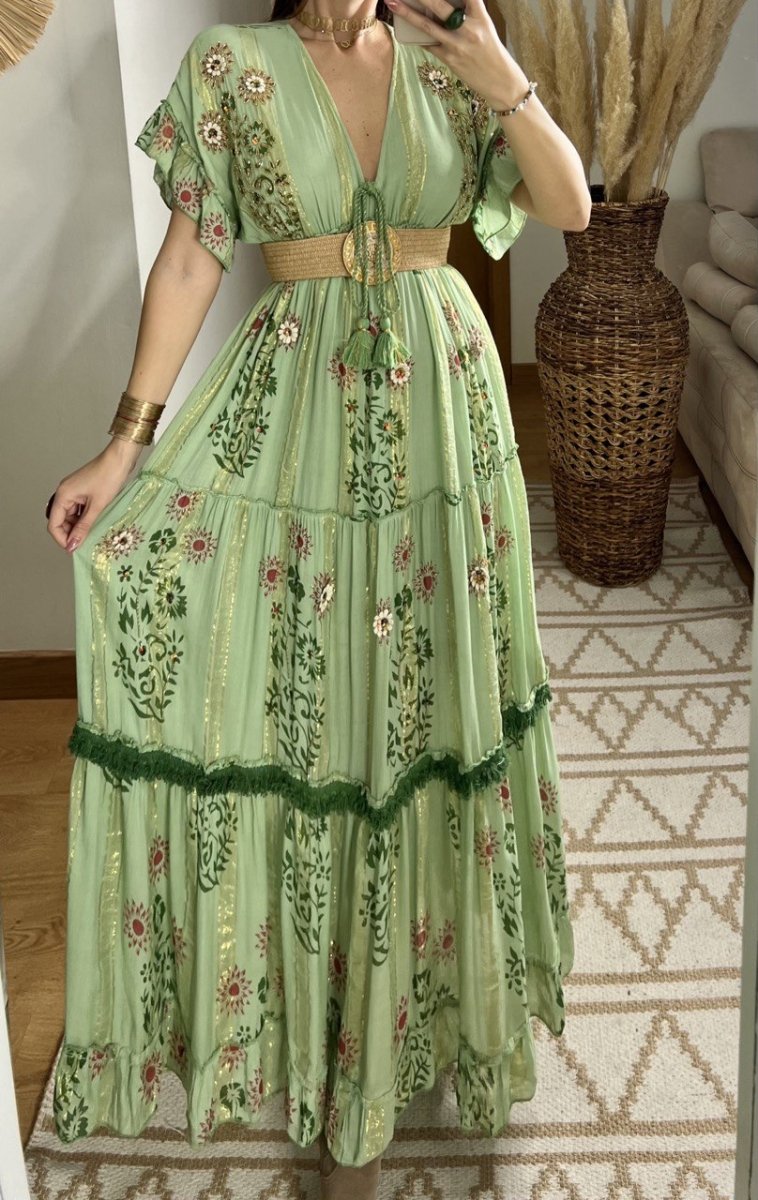 Hand - Embroidered Bohemian Dress - Bohèmea Butik