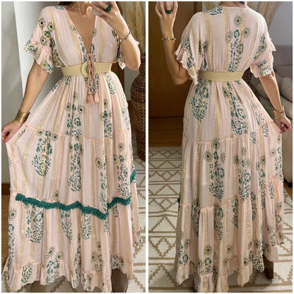 Hand - Embroidered Bohemian Dress - Bohèmea Butik