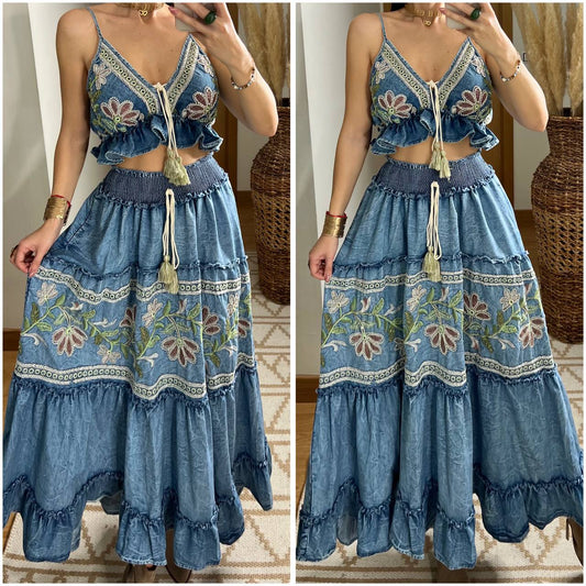 Denim Boho Set - Bohèmea Butik