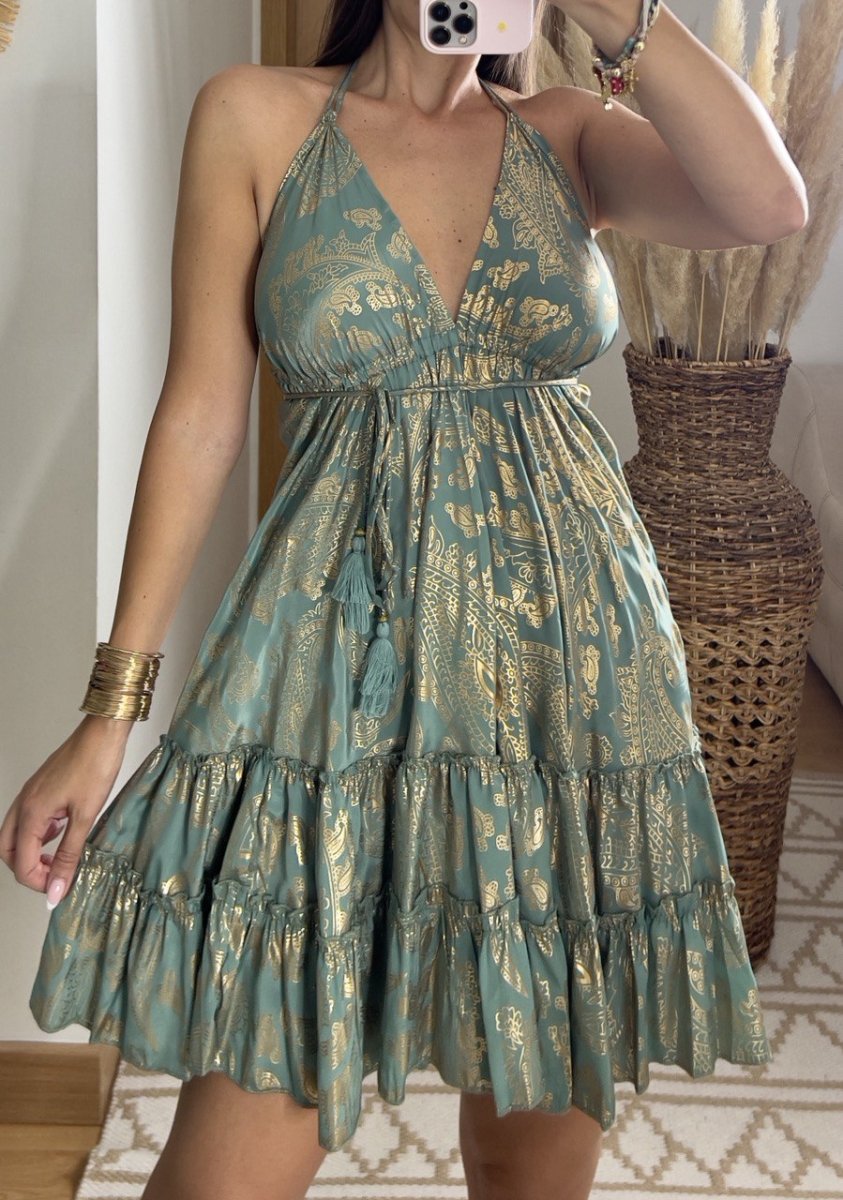 Oasis Silk Mini Dress - Bohèmea Butik