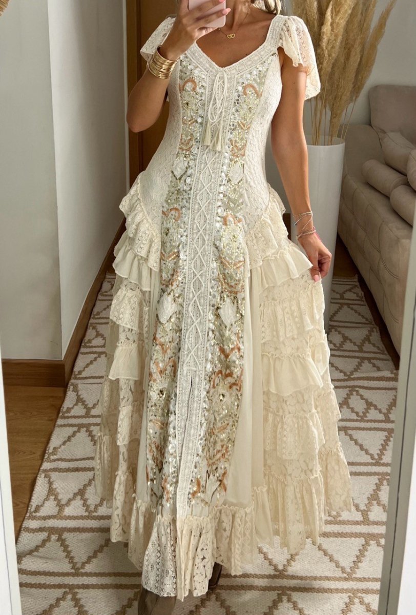 Boho Western Maxi Dress - Bohèmea Butik