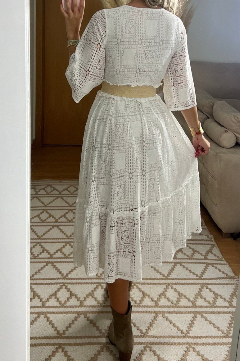 Boho Lace Midi Dress - Bohèmea Butik