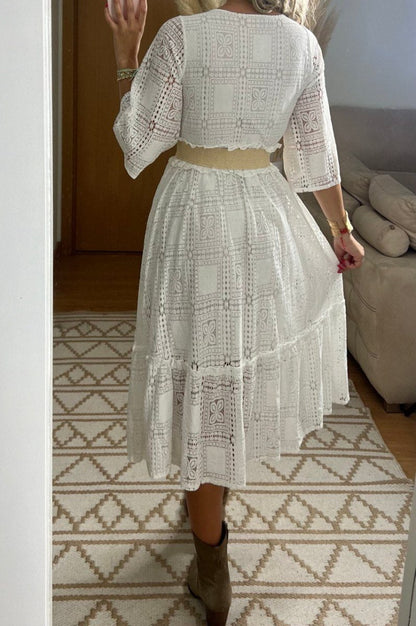 Boho Lace Midi Dress - Bohèmea Butik