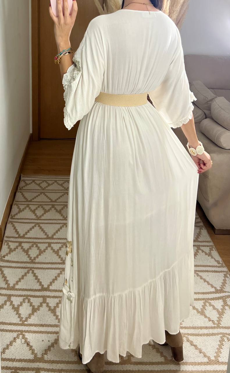 Babel White Boho Dress - Bohèmea Butik
