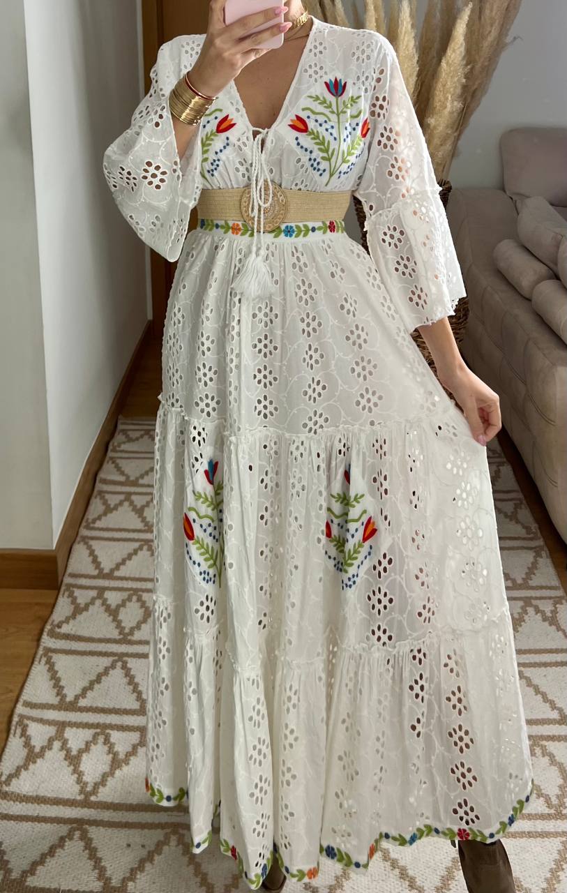 Bohemian Elegance Embroidered Lace Set - Bohèmea Butik