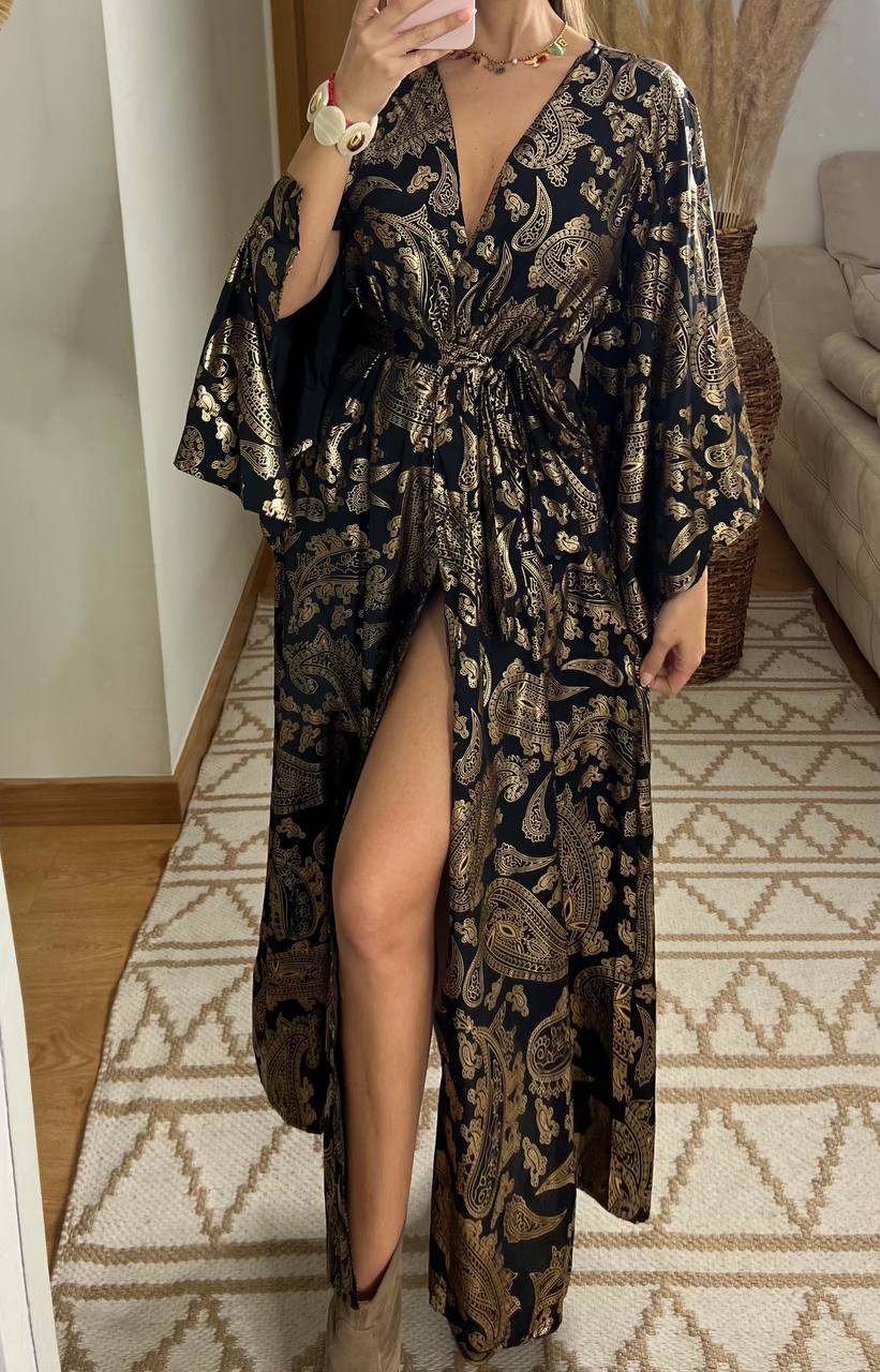 Natural Kaftan Maxi Dress - Bohèmea Butik