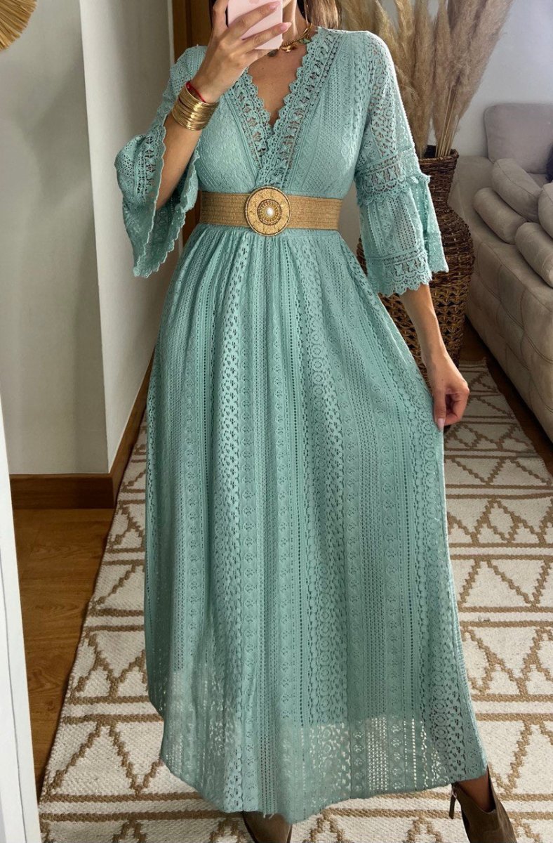 Lace Maxi Bohemian Dress - Bohèmea Butik