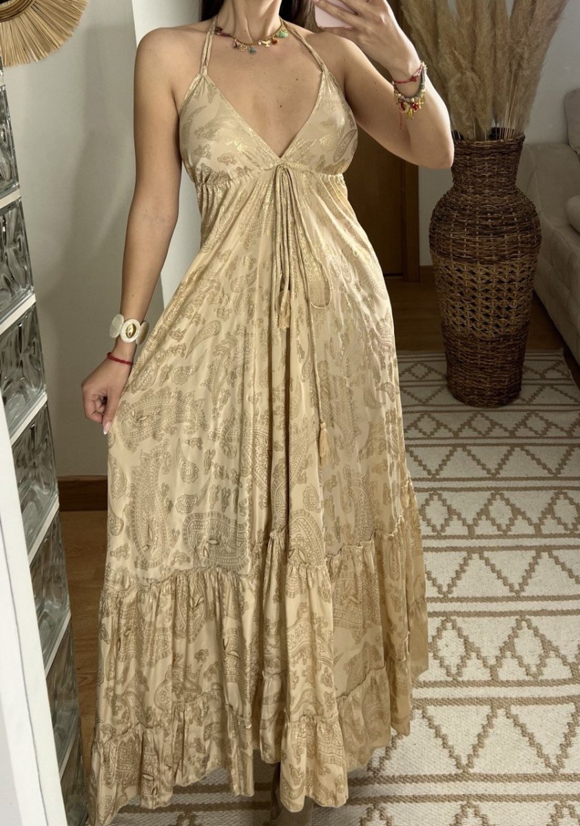 Oasis Silk Maxi Dress - Bohèmea Butik