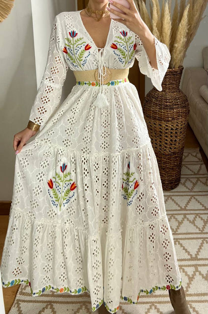 Bohemian Elegance Embroidered Lace Set - Bohèmea Butik